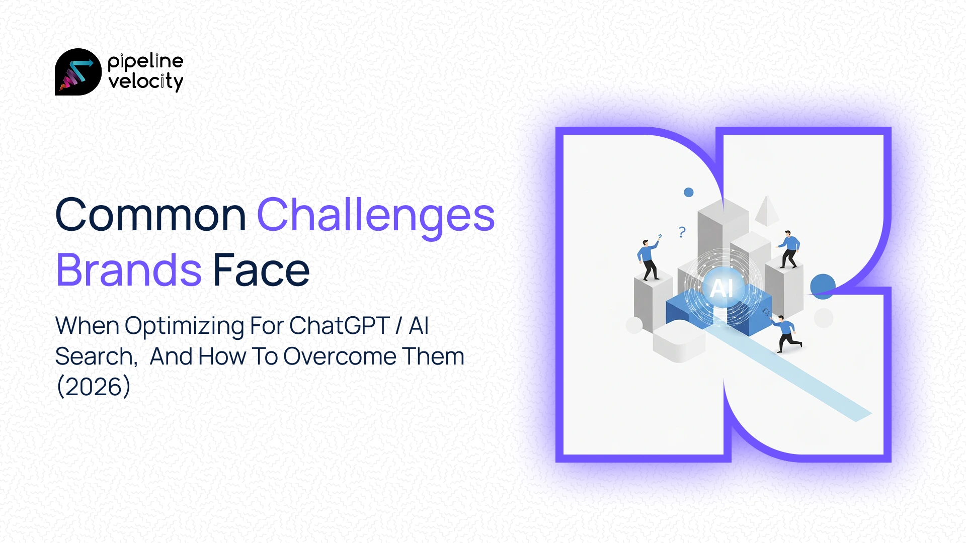 Dashboard-style split-screen showing leadership’s optimistic view of “AI search opportunity” on one side and, on the other, a ChatGPT answer where the brand is missing due to issues like generic content, weak authority, and no AI-ready structure.